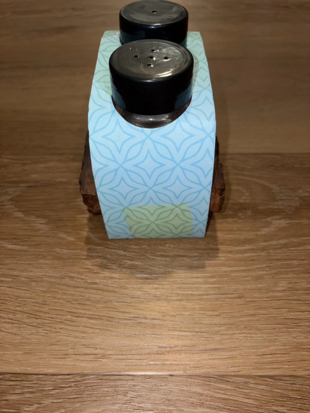 Handcrafted Wooden Salt & Pepper Caddy Set Rustic Kitchen Table Decor New